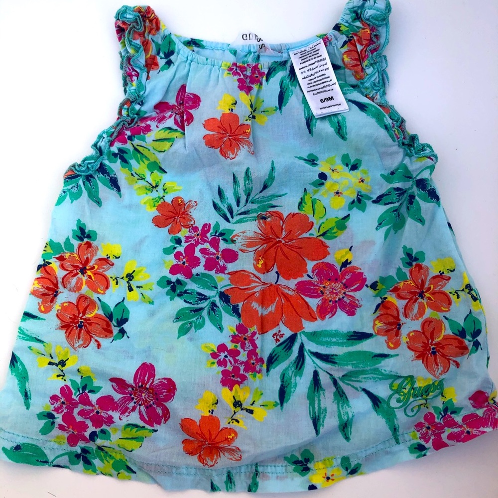 Guess Baby 6-9 Month Girls Floral Tank Top